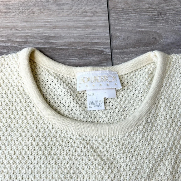Vintage Linda  Lundstrom Sleeveless Ivory Long Length Sweater - Picture 9 of 13